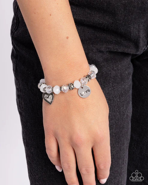 Paparazzi ♥ Filigree Finesse - White ♥ Bracelet