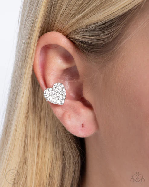 Paparazzi ♥ As Far As It GLOWS - White ♥ Post Earrings