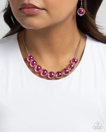 Paparazzi ♥ Iridescent Identity - Pink ♥ Necklace