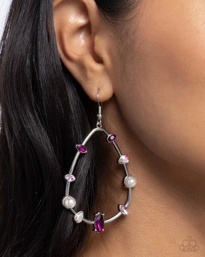 Paparazzi ♥ Dazzling Diversity - Pink ♥ Earrings
