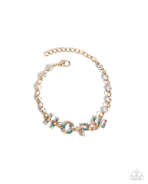 Paparazzi ♥ Honorable Hope - Gold ♥ Bracelet