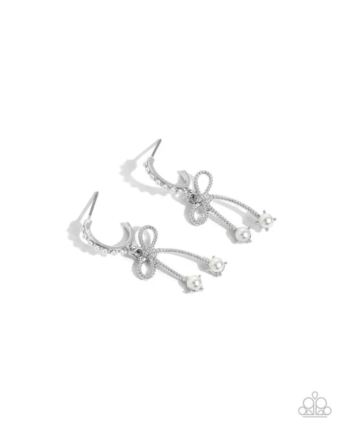 Paparazzi ♥ Charming Coquette - White ♥ Earrings