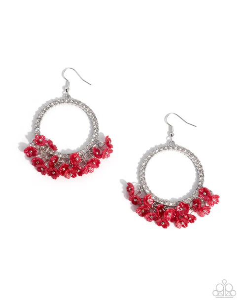Paparazzi ♥ Wreathed Wisteria - Red ♥ Earrings