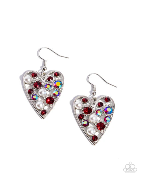Paparazzi ♥ Unbelievable Shimmer - Red ♥ Earrings