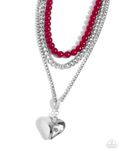 Paparazzi ♥ Easy Elevation - Red ♥ Necklace