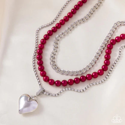 Paparazzi ♥ Easy Elevation - Red ♥ Necklace