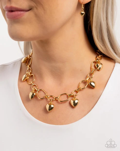 Paparazzi ♥ Hey Lover - Gold ♥ Necklace