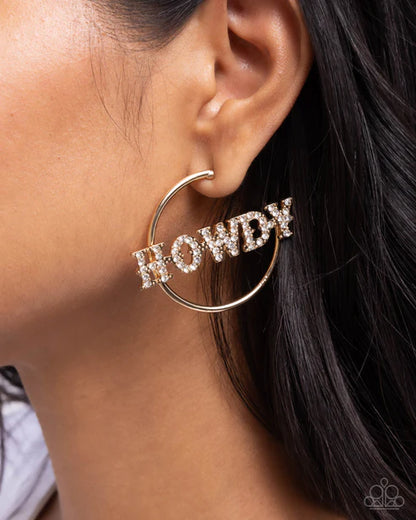 Paparazzi ♥ Howdy Hoedown - Gold ♥ Earrings