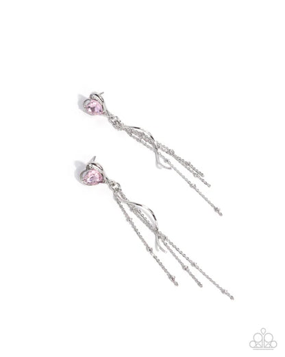 Paparazzi ♥ Simply Smitten - Pink ♥ Post Earrings