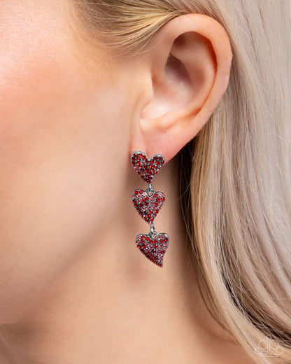 Paparazzi ♥ One Of The Girls - Red ♥ Post Earrings