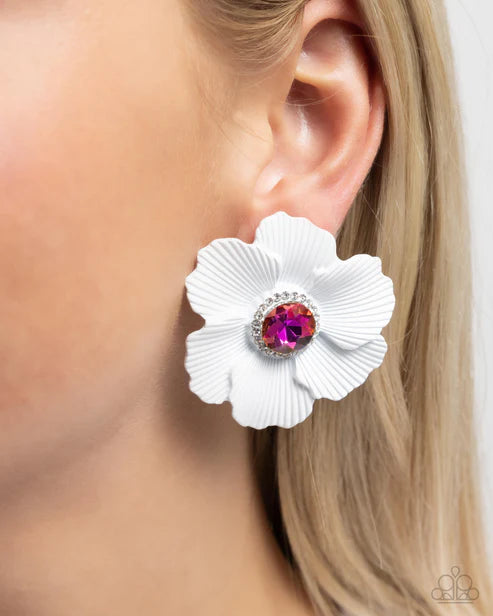 Paparazzi ♥ Organic Growth - White ♥ Post Earrings