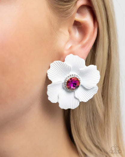 Paparazzi ♥ Organic Growth - White ♥ Post Earrings