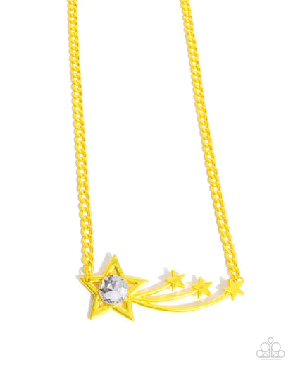 Paparazzi ♥ Meteor Moment - Yellow ♥ Necklace