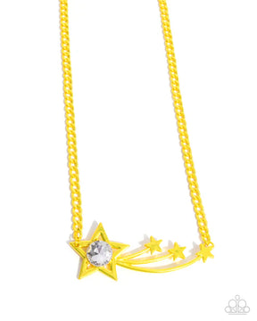 Paparazzi ♥ Meteor Moment - Yellow ♥ Necklace