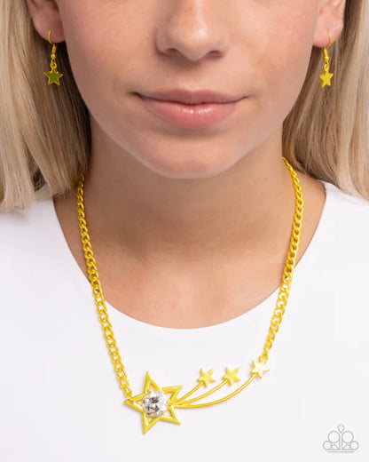 Paparazzi ♥ Meteor Moment - Yellow ♥ Necklace
