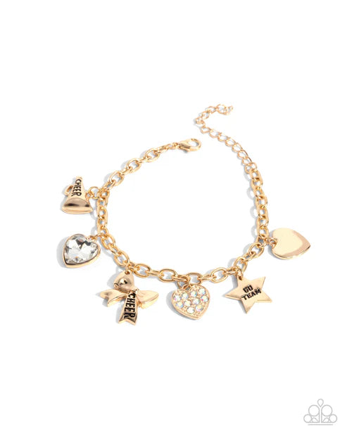 Paparazzi ♥ Cheerleading Camp - Gold ♥ Bracelet