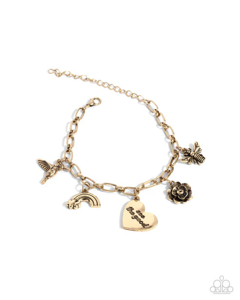Paparazzi ♥ Positive Outlook - Gold ♥ Bracelet