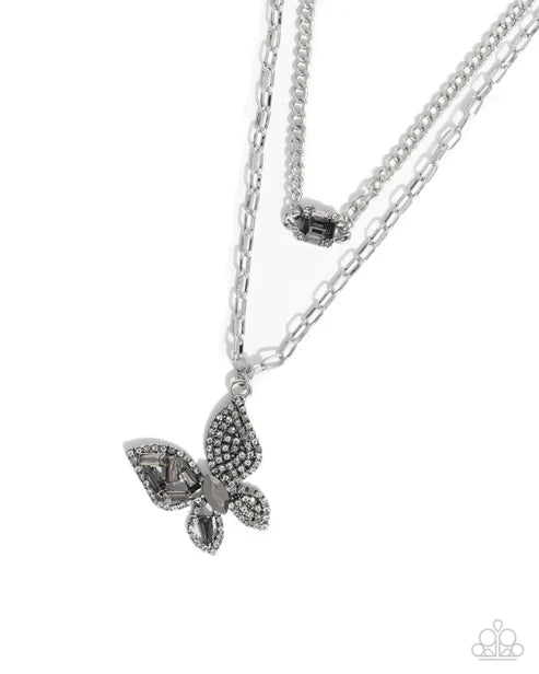 Paparazzi ♥ Hovering Headline - Silver ♥ Necklace
