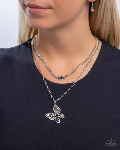 Paparazzi ♥ Hovering Headline - Silver ♥ Necklace