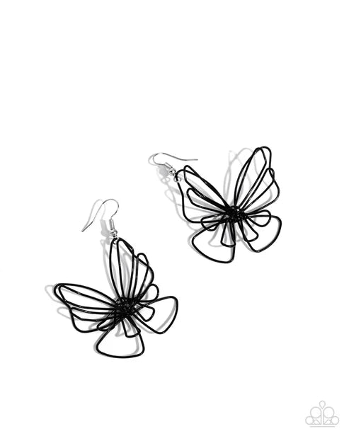 Paparazzi ♥ Rebirthed Radiance - Black ♥ Earrings