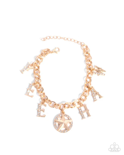Paparazzi ♥ Yeehaw Yell - Gold ♥ Bracelet