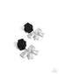 Paparazzi ♥ Rosette Rarity - Black ♥ Post Earrings