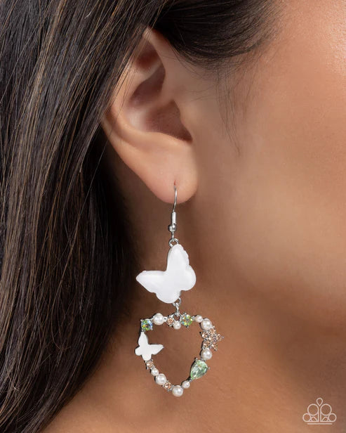 Paparazzi ♥ Flirty Flight - Green ♥ Earrings