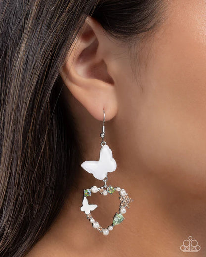 Paparazzi ♥ Flirty Flight - Green ♥ Earrings