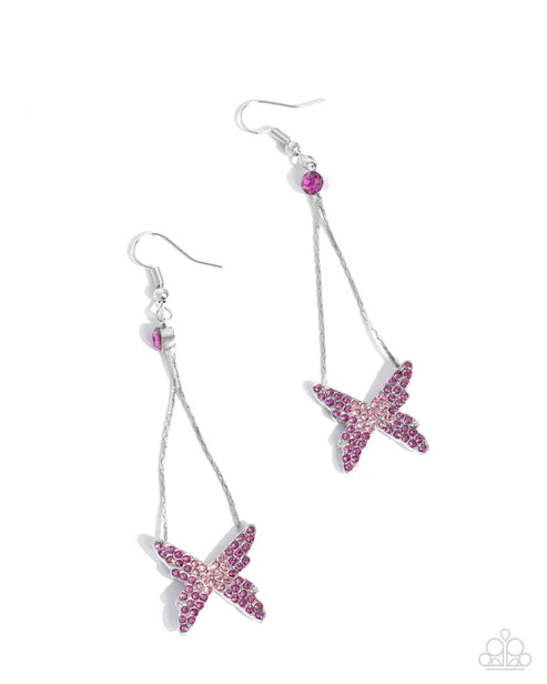 Paparazzi ♥ Pick A FLIGHT - Pink ♥ Earrings