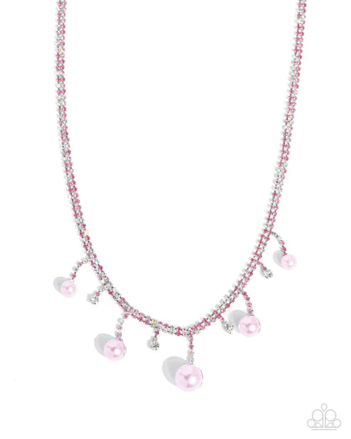 Paparazzi ♥ Shimmery Safeguard - Pink ♥ Necklace