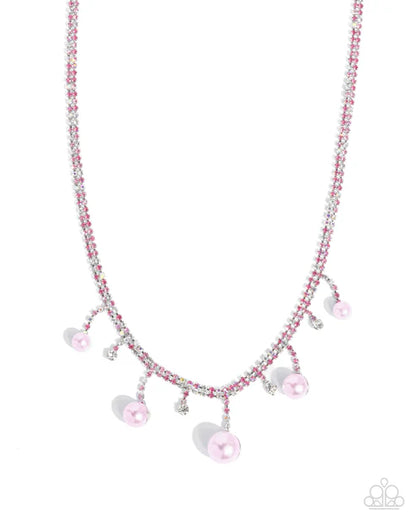 Paparazzi ♥ Shimmery Safeguard - Pink ♥ Necklace