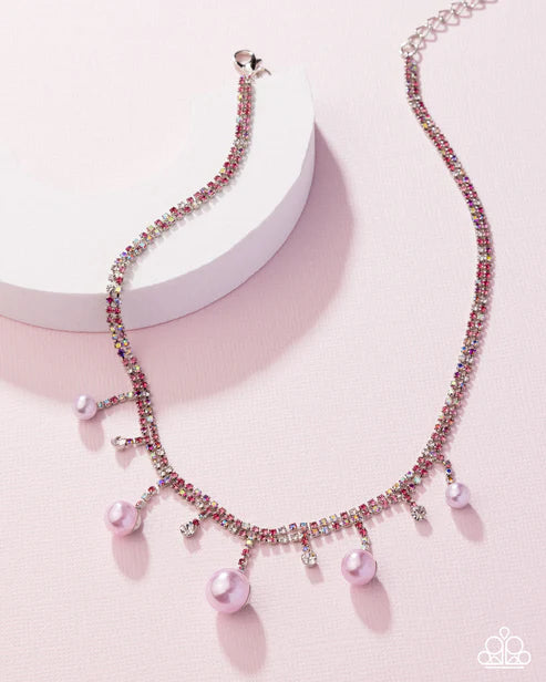 Paparazzi ♥ Shimmery Safeguard - Pink ♥ Necklace
