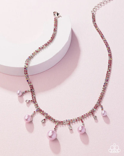 Paparazzi ♥ Shimmery Safeguard - Pink ♥ Necklace
