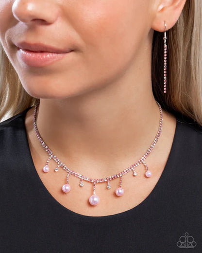 Paparazzi ♥ Shimmery Safeguard - Pink ♥ Necklace