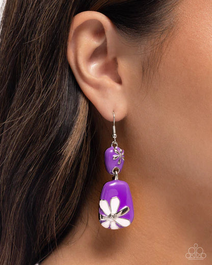 Paparazzi ♥ Floral Familia - Purple ♥ Earrings