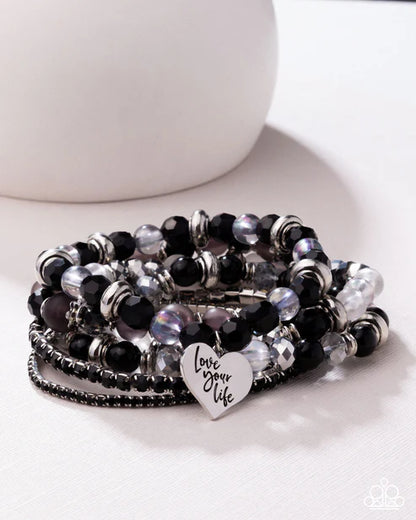 Paparazzi ♥ Optimistic Opulence - Black ♥ Bracelet