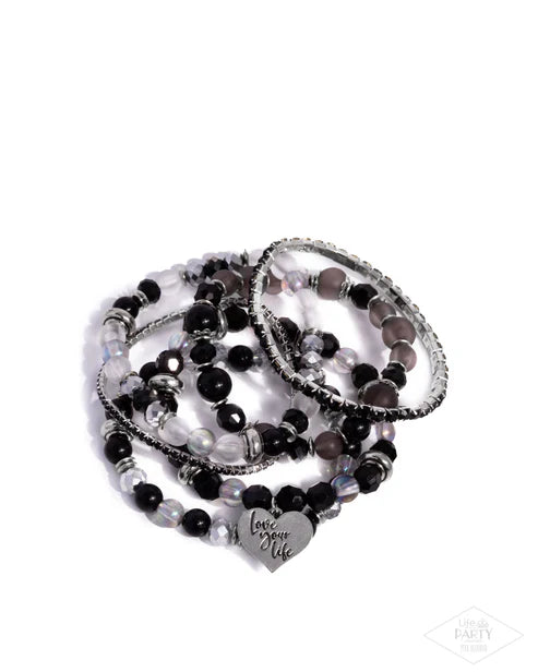 Paparazzi ♥ Optimistic Opulence - Black ♥ Bracelet