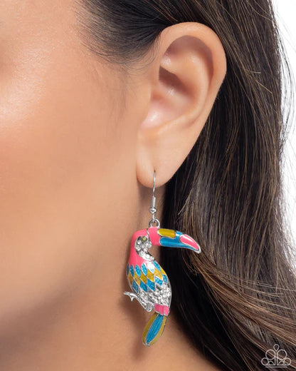 Paparazzi ♥ Toucan Tourist - Pink ♥ Earrings