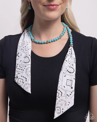 Paparazzi ♥ Bandana Ballad - Blue ♥ Necklace