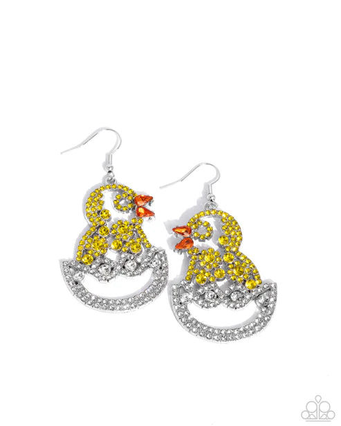 Paparazzi ♥ Chick Couture - Yellow ♥ Earrings