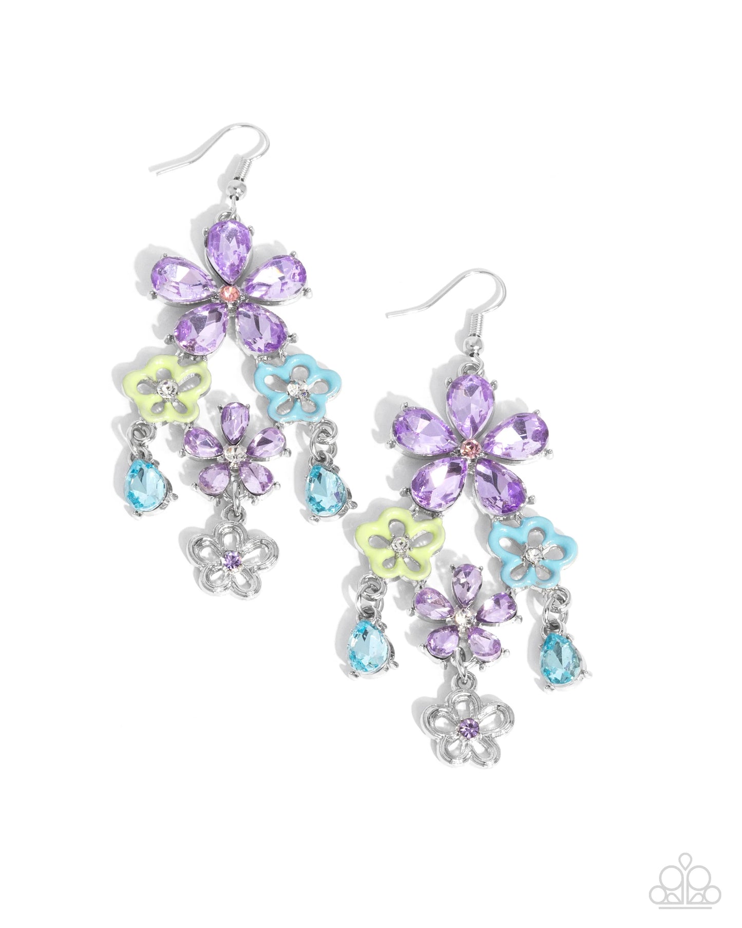 Paparazzi ♥ Floral Fountain - Purple ♥ Earrings