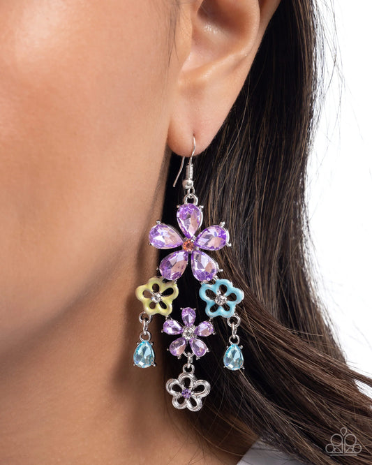 Paparazzi ♥ Floral Fountain - Purple ♥ Earrings
