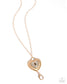 Paparazzi ♥ Panoramic Padlock - Gold ♥ Lanyard