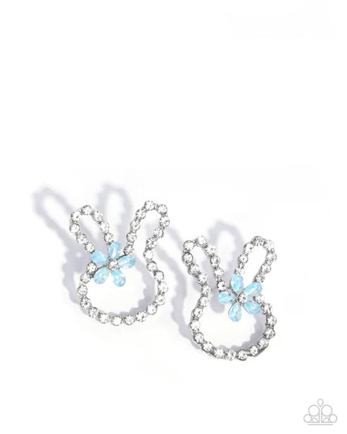 Paparazzi ♥ Bunny Backdrop - Blue ♥ Post Earrings