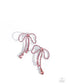 Paparazzi ♥ Black Tie Bow - Pink ♥ Post Earrings