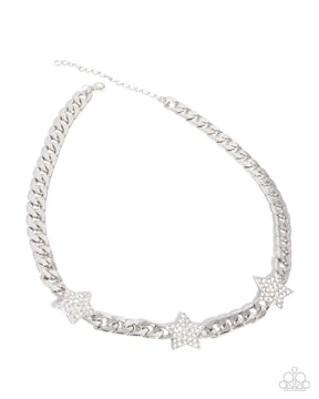 Paparazzi ♥ Uncle Sam Stars - White ♥ Necklace