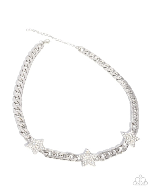 Paparazzi ♥ Uncle Sam Stars - White ♥ Necklace