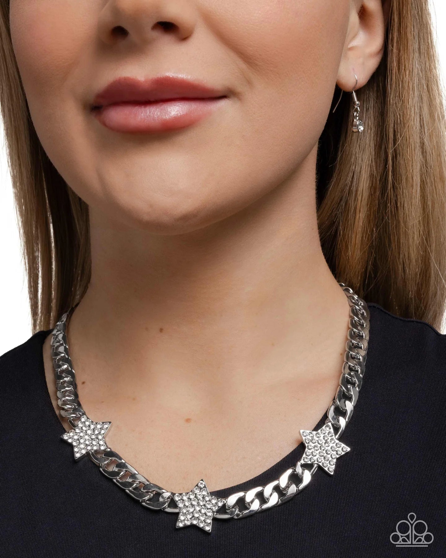 Paparazzi ♥ Uncle Sam Stars - White ♥ Necklace