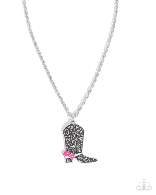 Paparazzi ♥ Blazing Boot - Pink ♥ Necklace