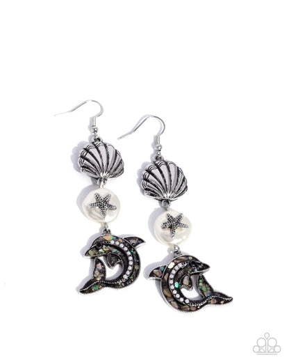 Paparazzi ♥ Delightful Dolphin - White ♥ Earrings